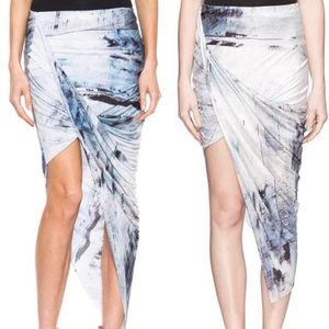 Helmut Lang Asymmetrical Tidal Print Skirt Small